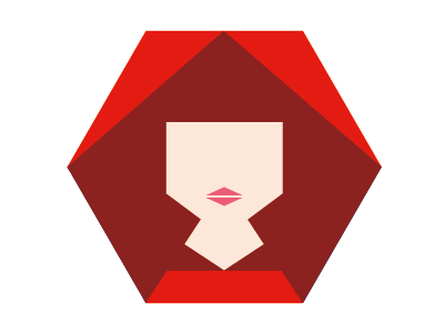 Guess Who 06 comix film hexagon hood little red riding hood minimal mudule red superhero vector