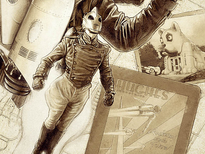 Rocketeer Final Art Preview film flight gallery hero hughes illustration print rocketeer