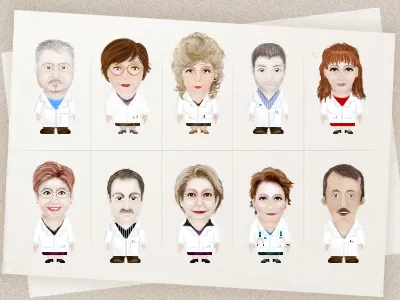 ‟Tradit” characters doctors illustration man medicine
