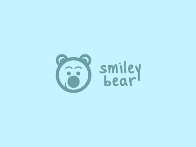 smiley bear light blue version bear blue brand cartoon child children cute dream education educative face fun fuzzy kid kids kindergarten light logo mascot play school smile smiley teddy toy vector