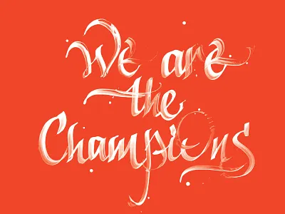 We brush hand writing lettering orange white