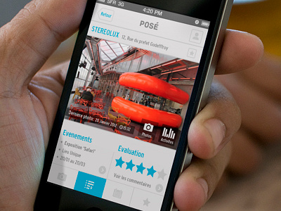 Posé application cultural venues evaluation events frequentation mobile open data picture