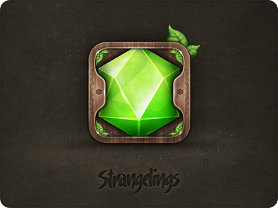 iOS Icon for the new iPad Game cartoon crystal design diamond frame graphic graphics hristov icon illustration ios ipad iphone leaf leaves stanislav texture web wood wooden