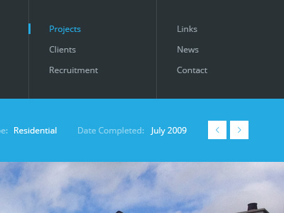 Navigation blue clean minimal nav navigation projects ui web design