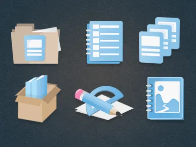 Iconset Blue icons vector