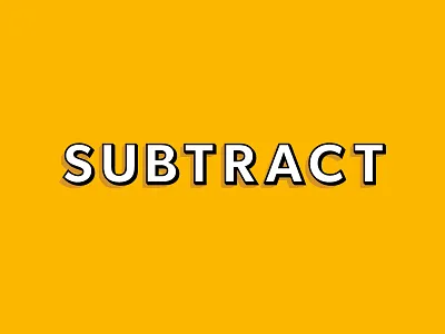 Subtract Logo 3d lettering branding clean design logo design store subtract subtract store vintage yellow