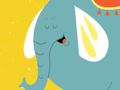 Circus Act animals blue children circus elephant illustration kids poster yellow