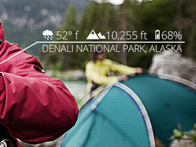 Hiking Hero Area Data Overlay activity banner data explore garmin hero hiking photo ui web design