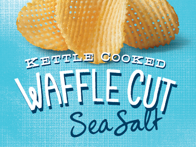 Waffle Cut Chips bag blue film lockup packaging type