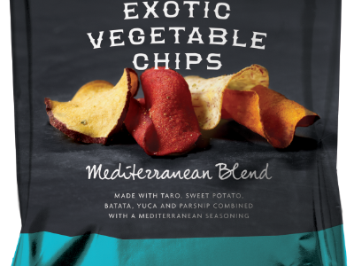 Exotic Veggie Chips Packaging chalkboard film metallic photography type