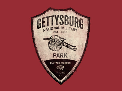 Gettysburg badge branding buffalo cannon logo military outdoors park patch photoshop