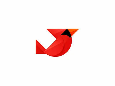 Cardinal logo bird cardinal geometry gradients logo mark