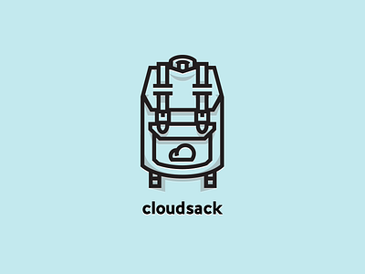 Cloudsack backpack cloud feature icons illustration rucksack sack