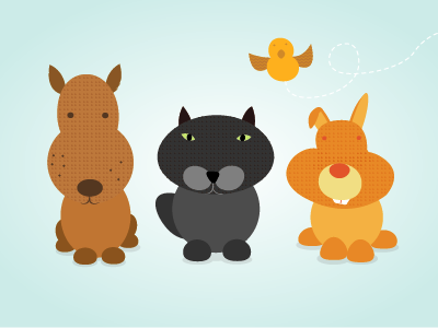 Character Design - Pets bird cat character dog illustration rabbit