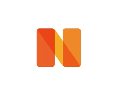 N harmonious logo n orange transparent typography uppercase