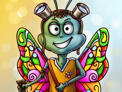 Butterfly Character - Digital Painting butterfly character decean digital nelutu painting