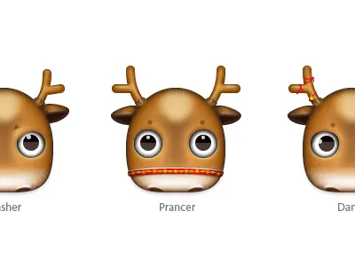 Zoom-eyed creatures pack 3 (Santa's reindeer) icons