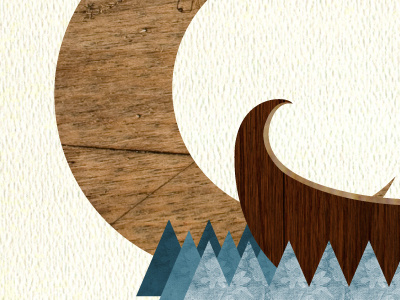 Sailing boat fun illustration moon sea shapes texture triangles wood