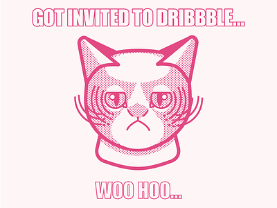 Grumpy Cat approves cat debut dribbble grumpy grumpy cat halftone kinkade kitty lane lanekinkade meme meow pink whiskers