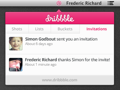 Let's Dribbble debut invite player thanks