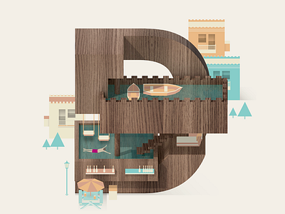 Letter D d illustration letter typography