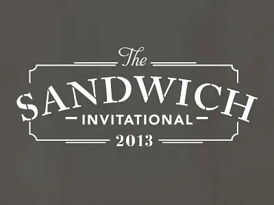 Sandwich Invitational Logo branding classic clean embellished identity letterpress logo sandwich turn of the century typography vintage
