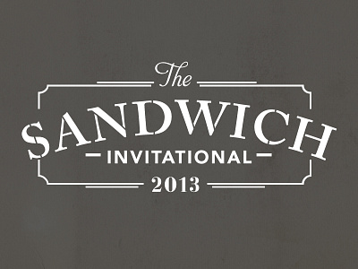 Sandwich Invitational Logo branding classic clean embellished identity letterpress logo sandwich turn of the century typography vintage