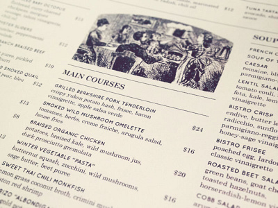 Rendezvous Bistro Menu First Draft aharmon century schoolbook jackson hole linn menu olaus print design quicksand rendezvous bistro restaurant tmbr typography vintage