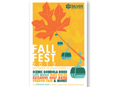 Fall Fest fall gondola leaf poster