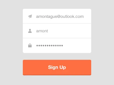 Sign Up Interface - Flat flat interface orange sign ui up