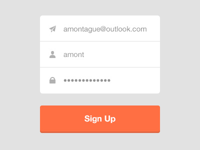 Sign Up Interface - Flat flat interface orange sign ui up