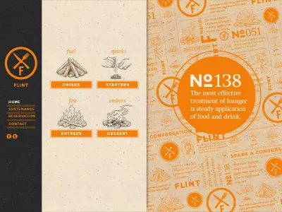 Restaurant Website flint food home illustration menu okc oklahoma restaurant website