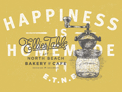 Coffee Grinder bakery beach branding cafe coffee gold grinder happiness homemade identity north table texture