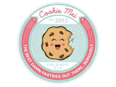 Cookie Mei bakery cookie kawaii logo pastel vegan