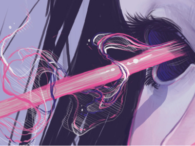 smokin' arrow arrow cupid eyes face pink purple smoke swirl white wip