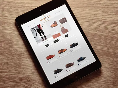 Wootten Online Store brush cordwainer design ecommerce hammer holding page logotype needle responsive scissors shield shoemaker shoes subscribe thread tool tools twitter website wordmark wordpress