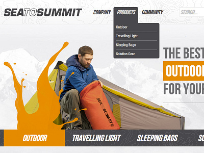 SEA TO SUMMIT art direction implementation splashes web design