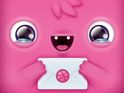 OMG @JanMartin invited me! character cute icon invite monster vector