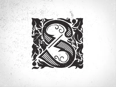 Chapter Two capital flourishes initial cap letter lettering pencil s scanned texture type