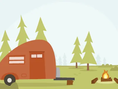 Camp Site camp camper camping fire forrest tent trailer
