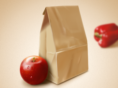 fruit a apple bag chili fruit paper