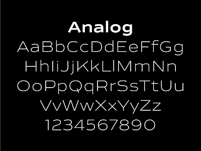 Analog Alphabet extended industrial gothic low contrast sans typeface