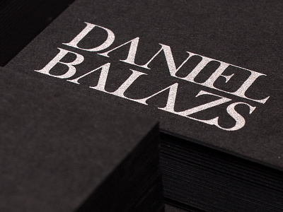 Self promotion black business business card cards clean dark logo minimal serif simple