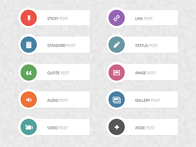 Retina Post Format Icons [FREE] audio edit free gallery icons image link pin psd quote retina status sticky video