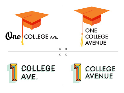 One College Avenue Logo Mockups A 1950s 3d 50s academia academic branding college collegiate font graduation cap identity logo midcentury modern retro scholastic school tassel typography