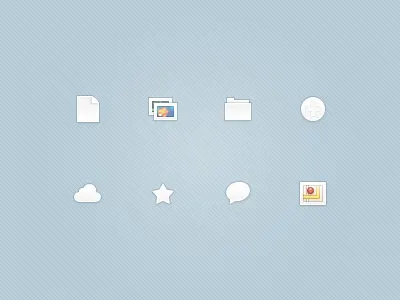 Blanko 32px blue clean cloud documents folder icons map minimal pictures set soft star white