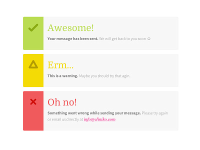 Notification messages css error forms html notification success validation warning