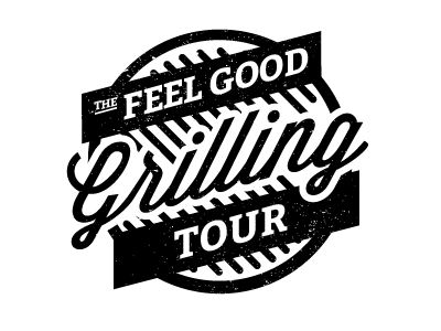 The Feel Good Grilling Tour logo bbq burger cookout grill grilling logo