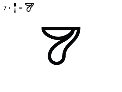 7 + spoon 7 icon ivaylo nedkov logo monogram seven spoon