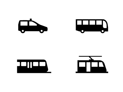 Public transport icons / The Outpost magazine icons public transport vector